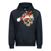 Navy Christmas skull with santa hat Urban Hoodie - FaDigitalArtStudio