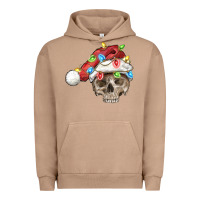 Pigment Burro Christmas skull with santa hat Urban Hoodie - FaDigitalArtStudio