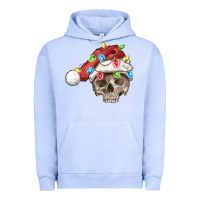 Pigment Grape Ice Christmas skull with santa hat Urban Hoodie - FaDigitalArtStudio