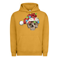Pigment Peanut Butter Christmas skull with santa hat Urban Hoodie - FaDigitalArtStudio