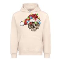 Sandshell Christmas skull with santa hat Urban Hoodie - FaDigitalArtStudio
