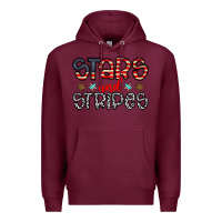 Burgundy stars and stripes Premium Hoodie - CowhideDigitalArt