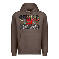 Coffee stars and stripes Premium Hoodie - CowhideDigitalArt
