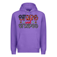 Purple stars and stripes Premium Hoodie - CowhideDigitalArt