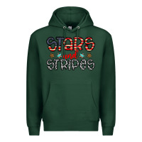Sports Green stars and stripes Premium Hoodie - CowhideDigitalArt
