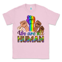 Bubblegum Pink We Are All Human Classic Tee - BundleAndBundleShop