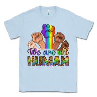 Dusty Blue We Are All Human Classic Tee - BundleAndBundleShop