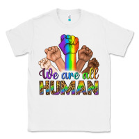 White We Are All Human Classic Tee - BundleAndBundleShop
