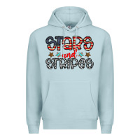 Blue Mist stars and stripes Premium Hoodie - CowhideDigitalArt