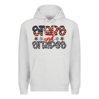 Dove Grey stars and stripes Premium Hoodie - CowhideDigitalArt