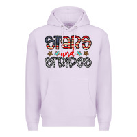 Lilac stars and stripes Premium Hoodie - CowhideDigitalArt
