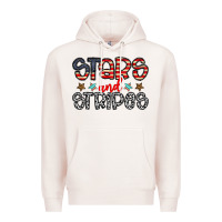 Pale Pink stars and stripes Premium Hoodie - CowhideDigitalArt