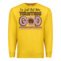Lemon im just out here trusting god Premium Sweatshirt - MaliasSmallBusiness