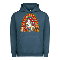 Pigment Midnight Navy Christmas Unicorn Rainbow Urban Hoodie - FaDigitalArtStudio