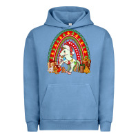 Pigment Pebble Blue Christmas Unicorn Rainbow Urban Hoodie - FaDigitalArtStudio