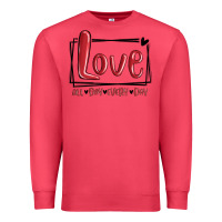 Cardinal love all day every day hearts Premium Sweatshirt - MaliasSmallBusiness