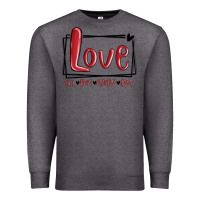 Charcoal Heather love all day every day hearts Premium Sweatshirt - MaliasSmallBusiness