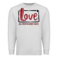 Dove Grey love all day every day hearts Premium Sweatshirt - MaliasSmallBusiness