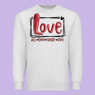 Premium Sweatshirt love all day every day hearts