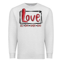 Oatmeal Heather love all day every day hearts Premium Sweatshirt - MaliasSmallBusiness