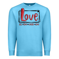 Ocean Blue love all day every day hearts Premium Sweatshirt - MaliasSmallBusiness