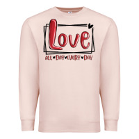 Pale Pink love all day every day hearts Premium Sweatshirt - MaliasSmallBusiness