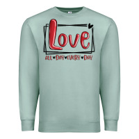Seafoam love all day every day hearts Premium Sweatshirt - MaliasSmallBusiness
