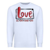 White love all day every day hearts Premium Sweatshirt - MaliasSmallBusiness