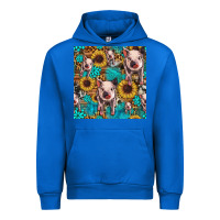 Cobalt cute pig with patches seamless pattern Urban Hoodie - HRA Design Shop