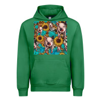 Emerald cute pig with patches seamless pattern Urban Hoodie - HRA Design Shop