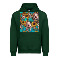Forest Green cute pig with patches seamless pattern Urban Hoodie - HRA Design Shop
