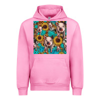 Fuchsia Pink cute pig with patches seamless pattern Urban Hoodie - HRA Design Shop