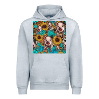 Heather Grey cute pig with patches seamless pattern Urban Hoodie - HRA Design Shop