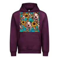 Mauve Wine cute pig with patches seamless pattern Urban Hoodie - HRA Design Shop