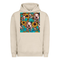 Pigment French Oak cute pig with patches seamless pattern Urban Hoodie - HRA Design Shop