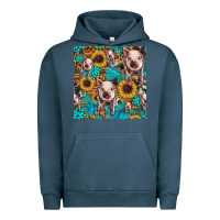 Pigment Midnight Navy cute pig with patches seamless pattern Urban Hoodie - HRA Design Shop