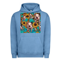 Pigment Pebble Blue cute pig with patches seamless pattern Urban Hoodie - HRA Design Shop