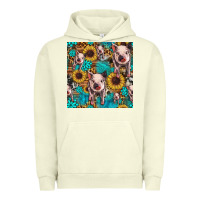 Pigment Pistachio cute pig with patches seamless pattern Urban Hoodie - HRA Design Shop