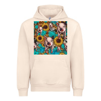 Sandshell cute pig with patches seamless pattern Urban Hoodie - HRA Design Shop