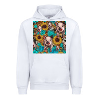White cute pig with patches seamless pattern Urban Hoodie - HRA Design Shop