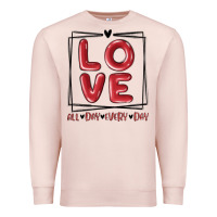 Pale Pink love all day every day Premium Sweatshirt - MaliasSmallBusiness
