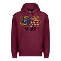 Burgundy usa yall Premium Hoodie - RacoonDesign