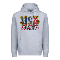 Heather Grey usa yall Premium Hoodie - RacoonDesign
