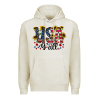 Oatmeal Heather usa yall Premium Hoodie - RacoonDesign