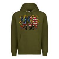 Army Green usa yall Premium Hoodie - RacoonDesign