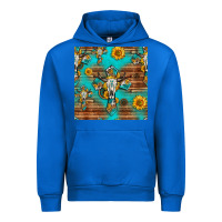 Cobalt bull skull cross seamless pattern Urban Hoodie - HRA Design Shop