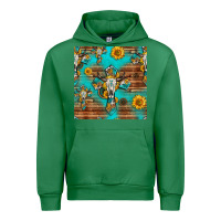 Emerald bull skull cross seamless pattern Urban Hoodie - HRA Design Shop