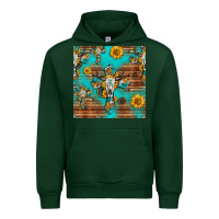Forest Green bull skull cross seamless pattern Urban Hoodie - HRA Design Shop
