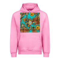 Fuchsia Pink bull skull cross seamless pattern Urban Hoodie - HRA Design Shop