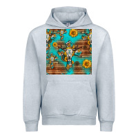 Heather Grey bull skull cross seamless pattern Urban Hoodie - HRA Design Shop